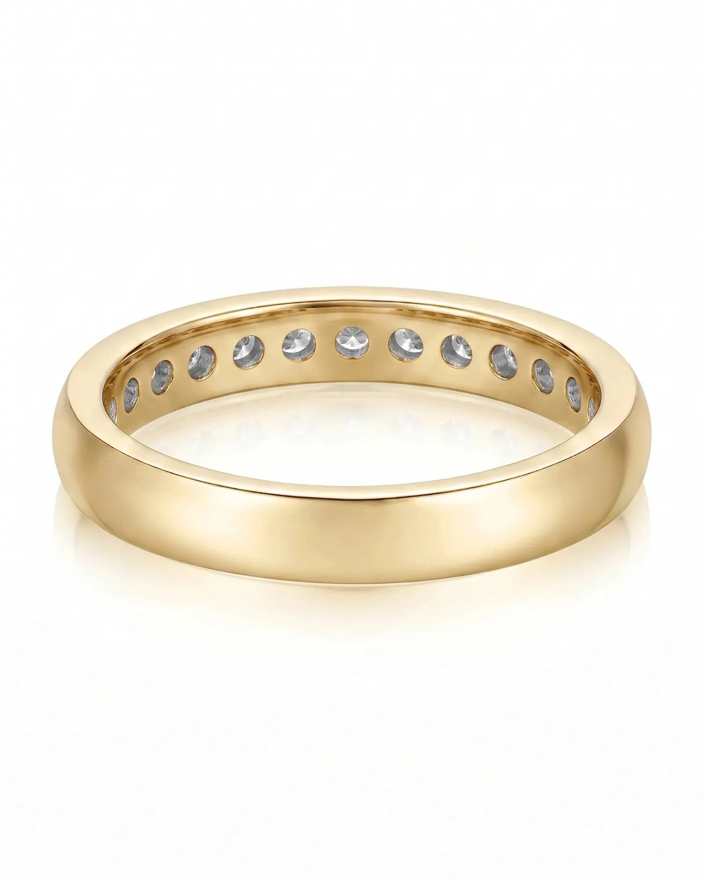 Channel Set Wedding Band in Yellow Gold