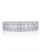 Rose Gold Eternity Band with Baguette and Round Diamonds