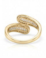 Baguette and Round Diamond Band in White Gold