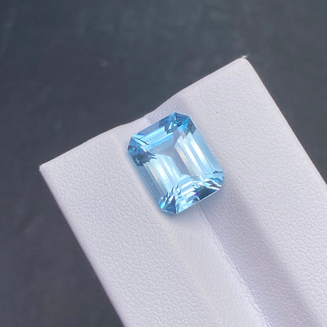 5.93 cts Emerald Cut Natural Aquamarine Gem | 12.55×9.95×6.8mm