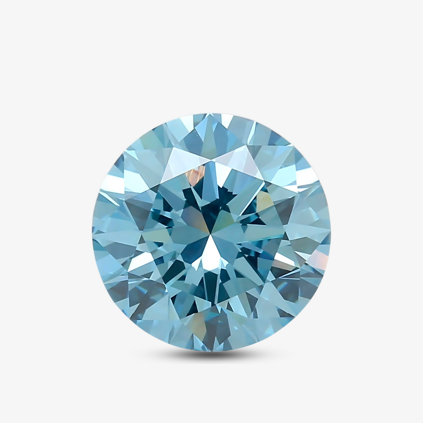 3.56cts Round Aqua Blue VVS2 Clarity Natural Diamond (Treated)