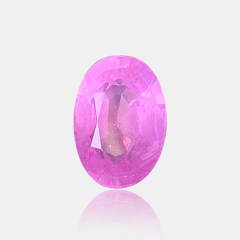 5.54 carat Natural pinkish purple sapphire oval faceted loose gemstone | SARATTI  