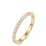 2mm Diamond Wedding Band in Yellow Gold