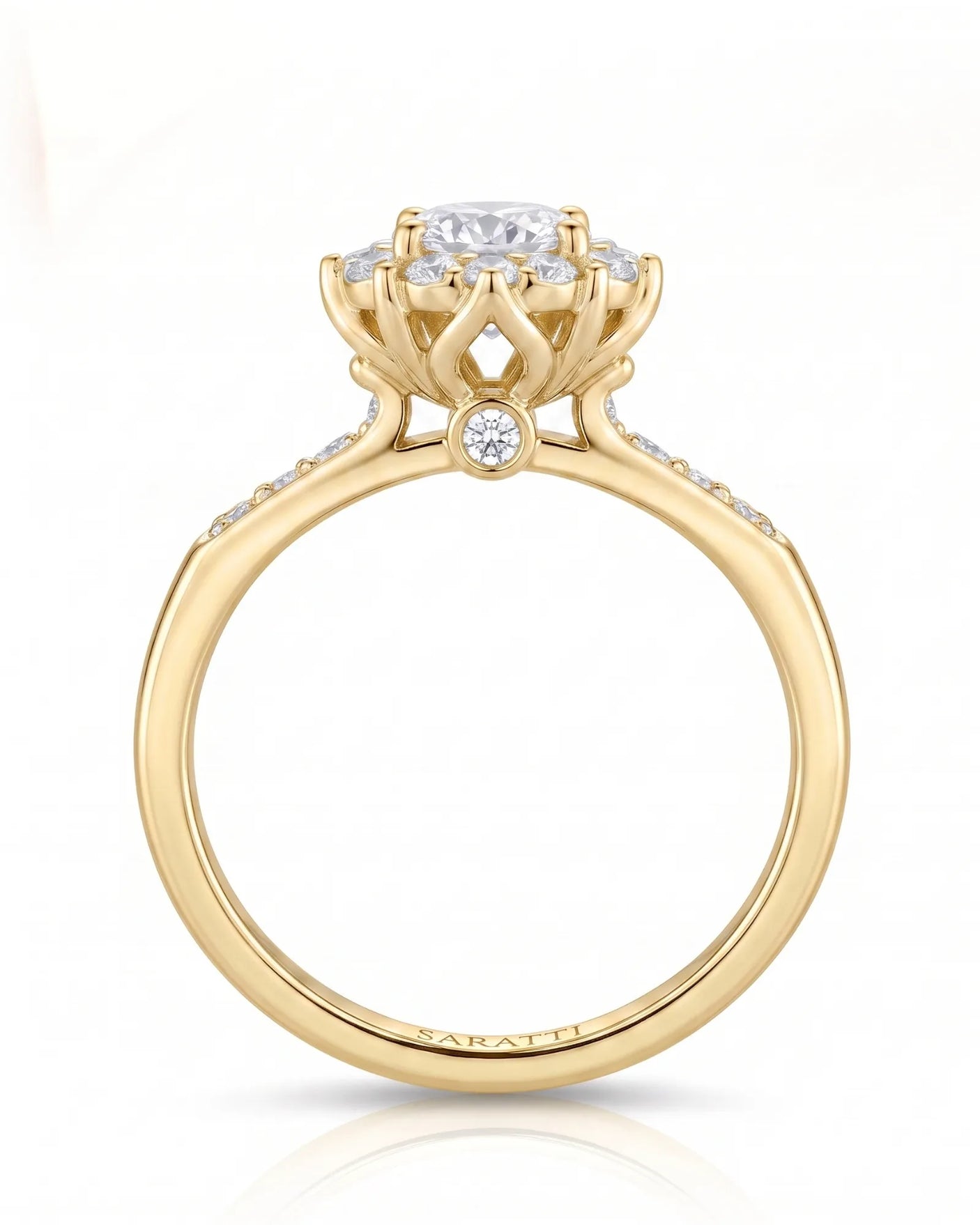 Alaya – Heavenly Harmony Natural Round Diamond Halo Engagement Ring