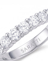 Round Diamond Half Eternity Band in White Gold