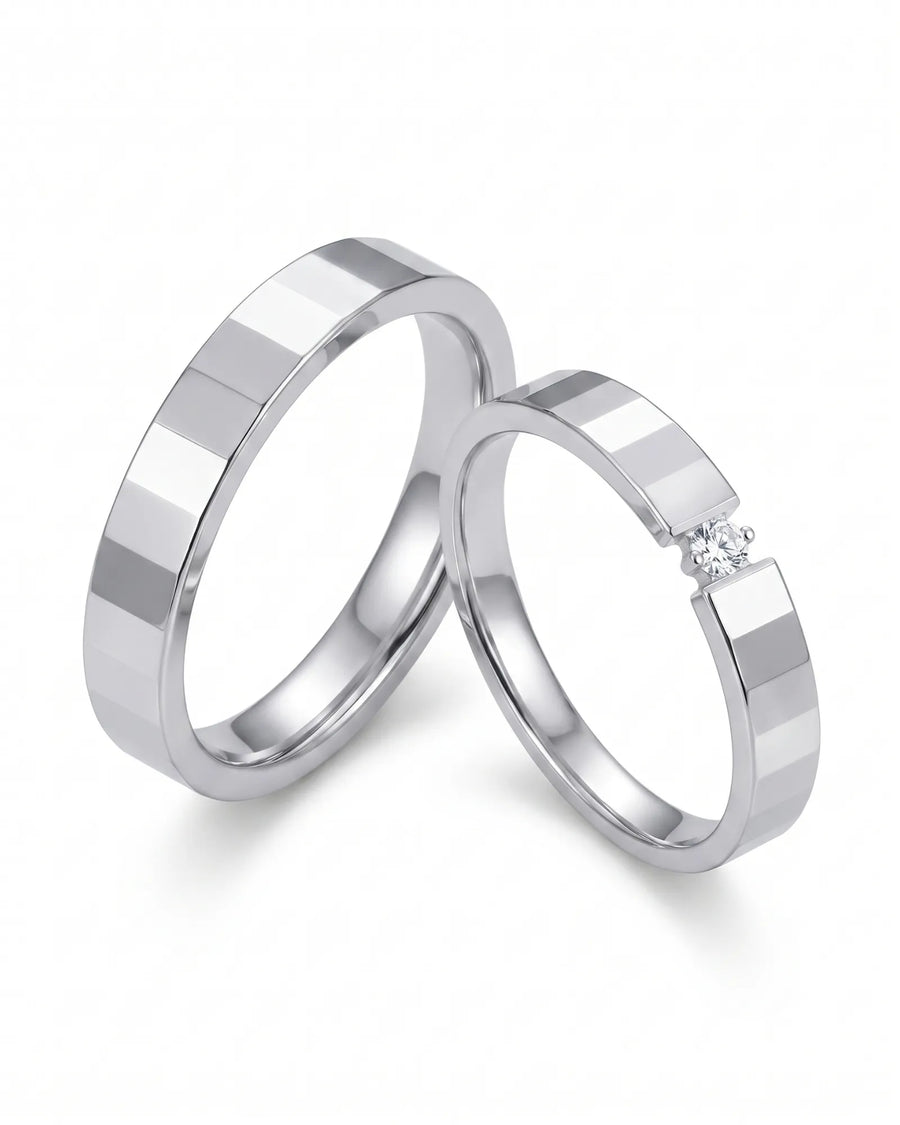 Diamond Nexus Wedding Rings for Him & Her