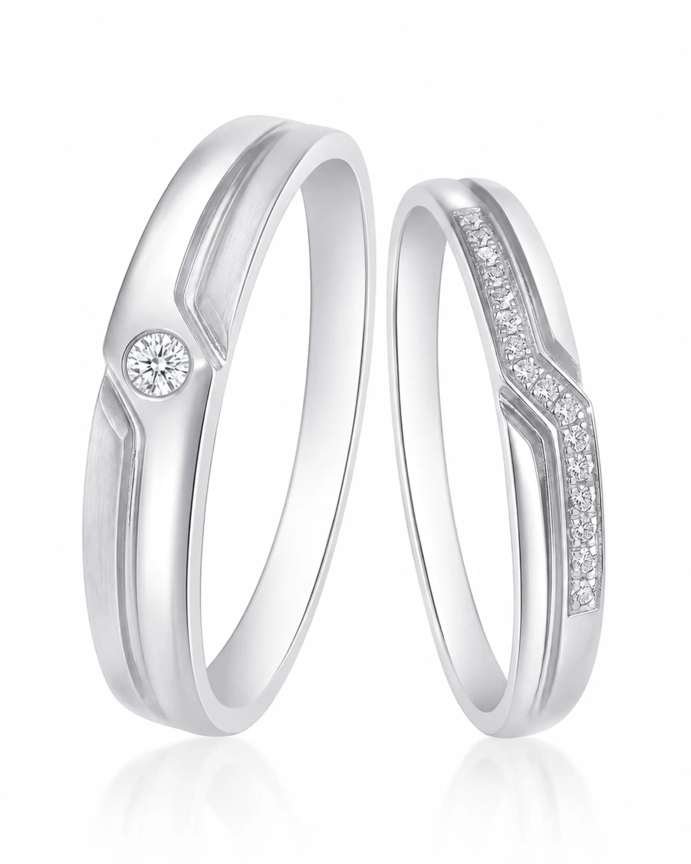 Channel Set Diamond Band Wedding Set