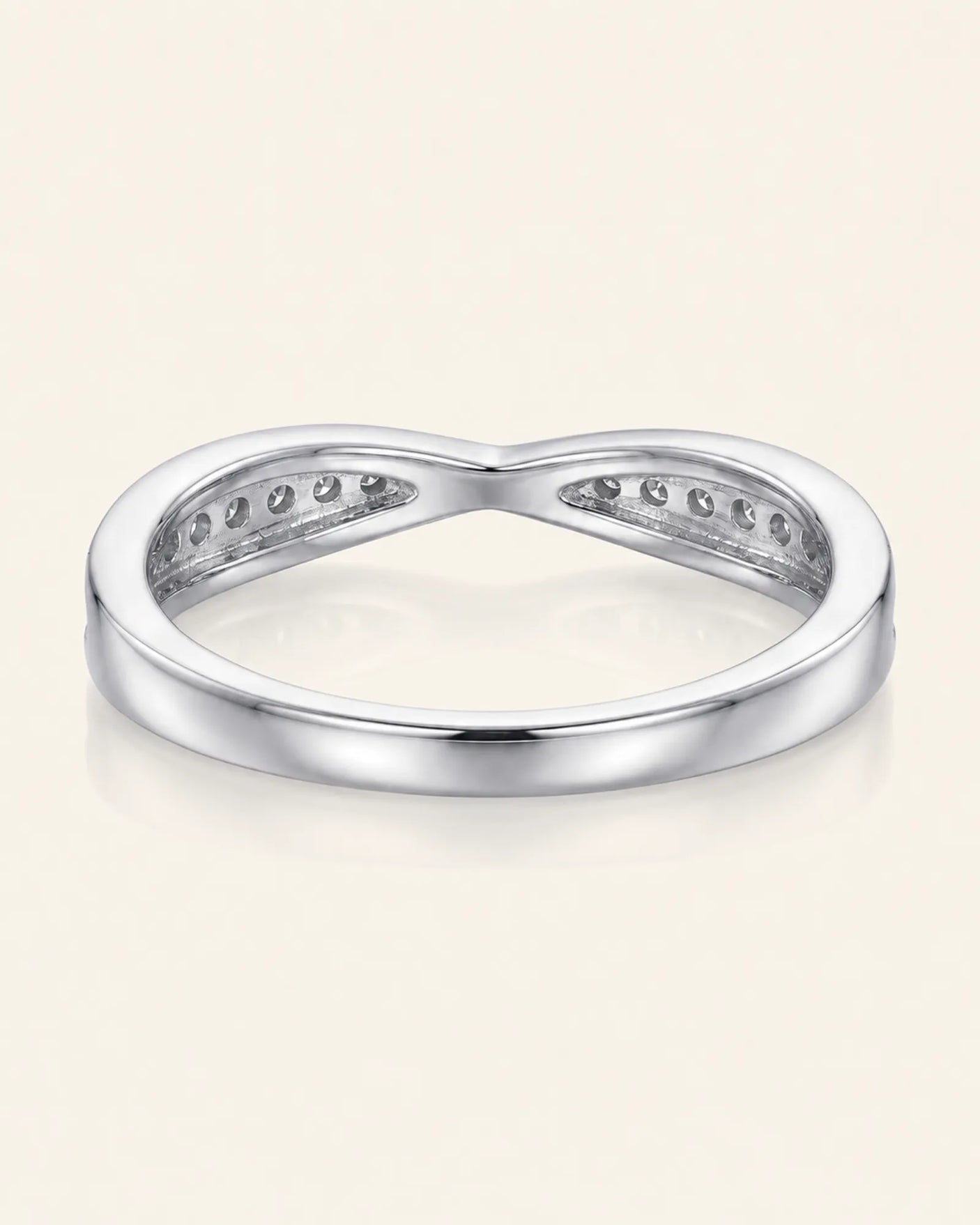 Twisted Shank Natural Diamond Eternity Wedding Band