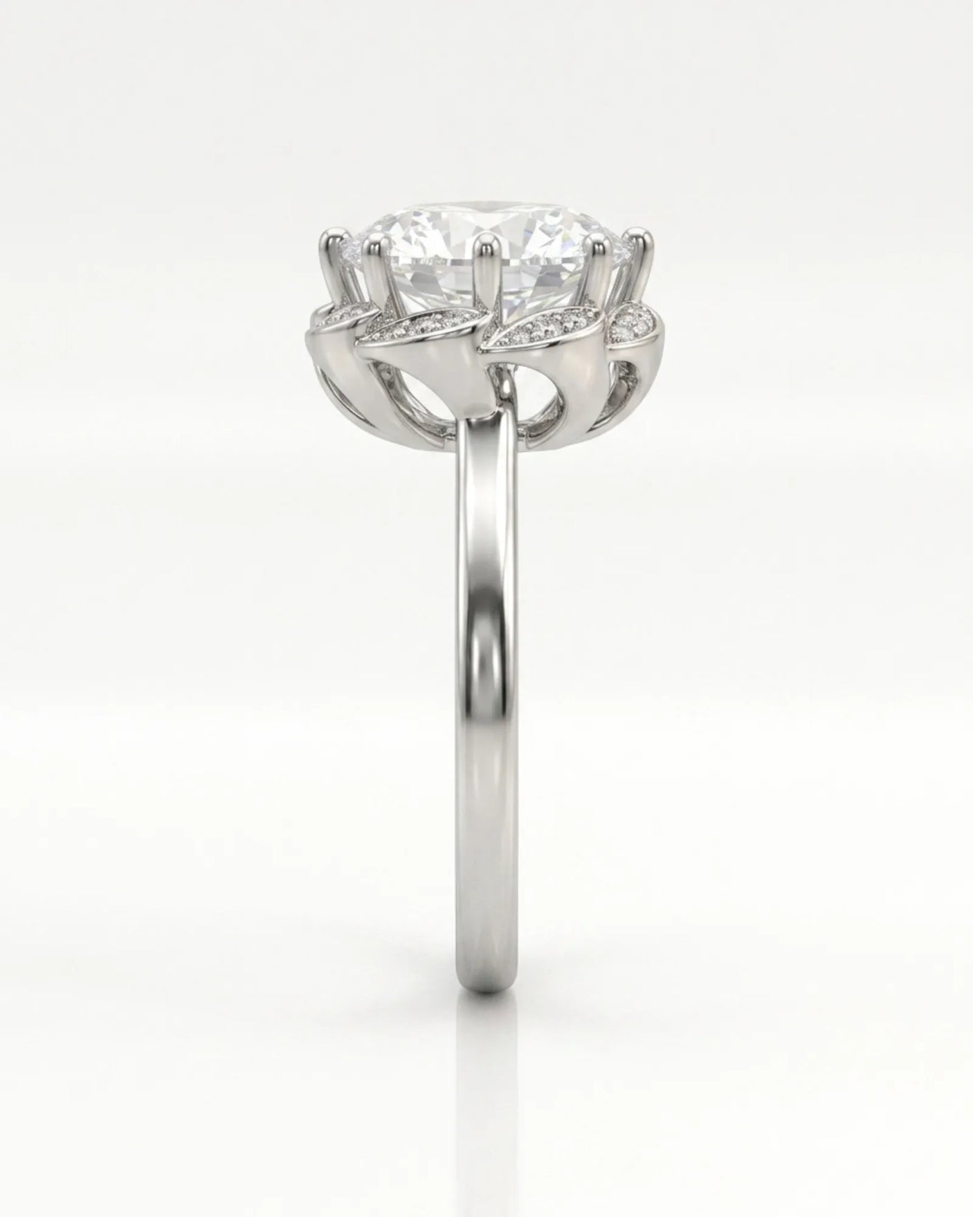 AYALA • 4 carat Moissanite Ring in White Gold with Halo