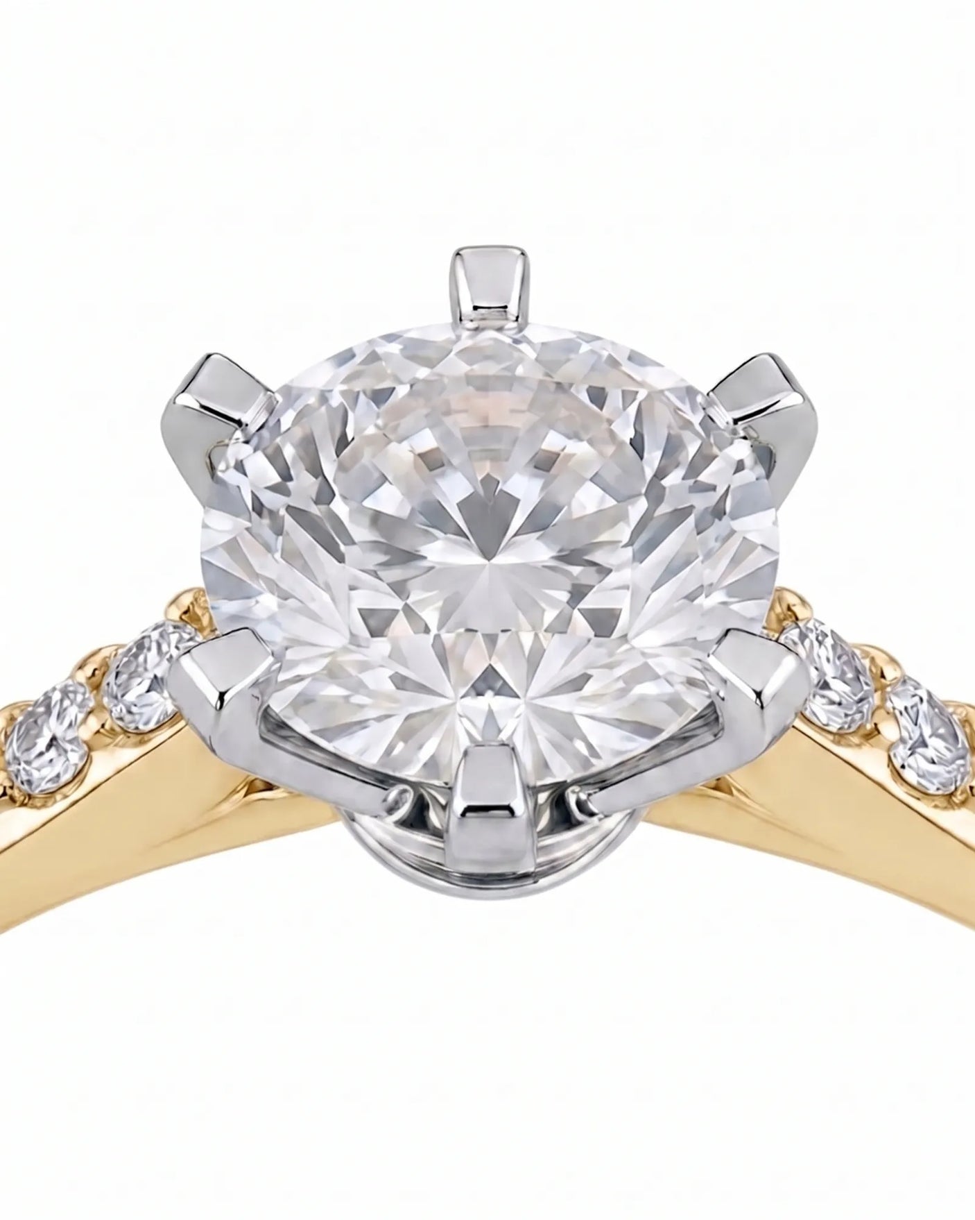 Dakota – Natural Round Diamond Two-Tone Six-Prong Engagement Ring