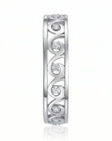 Art Nouveu Wedding Band with Diamonds Yellow Gold