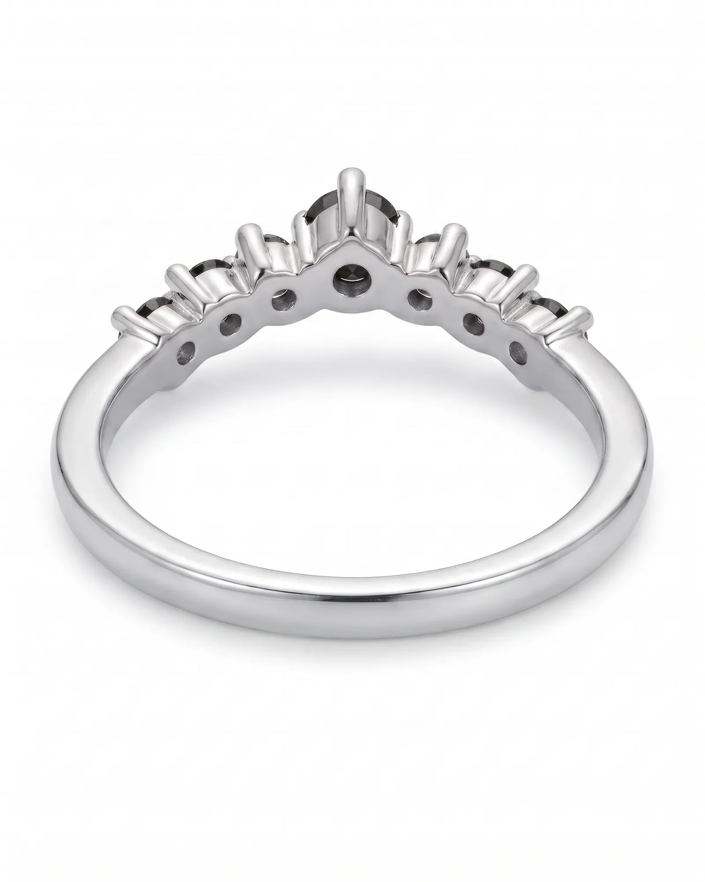 Black Diamond Curved Band in 18K Yellow Gold