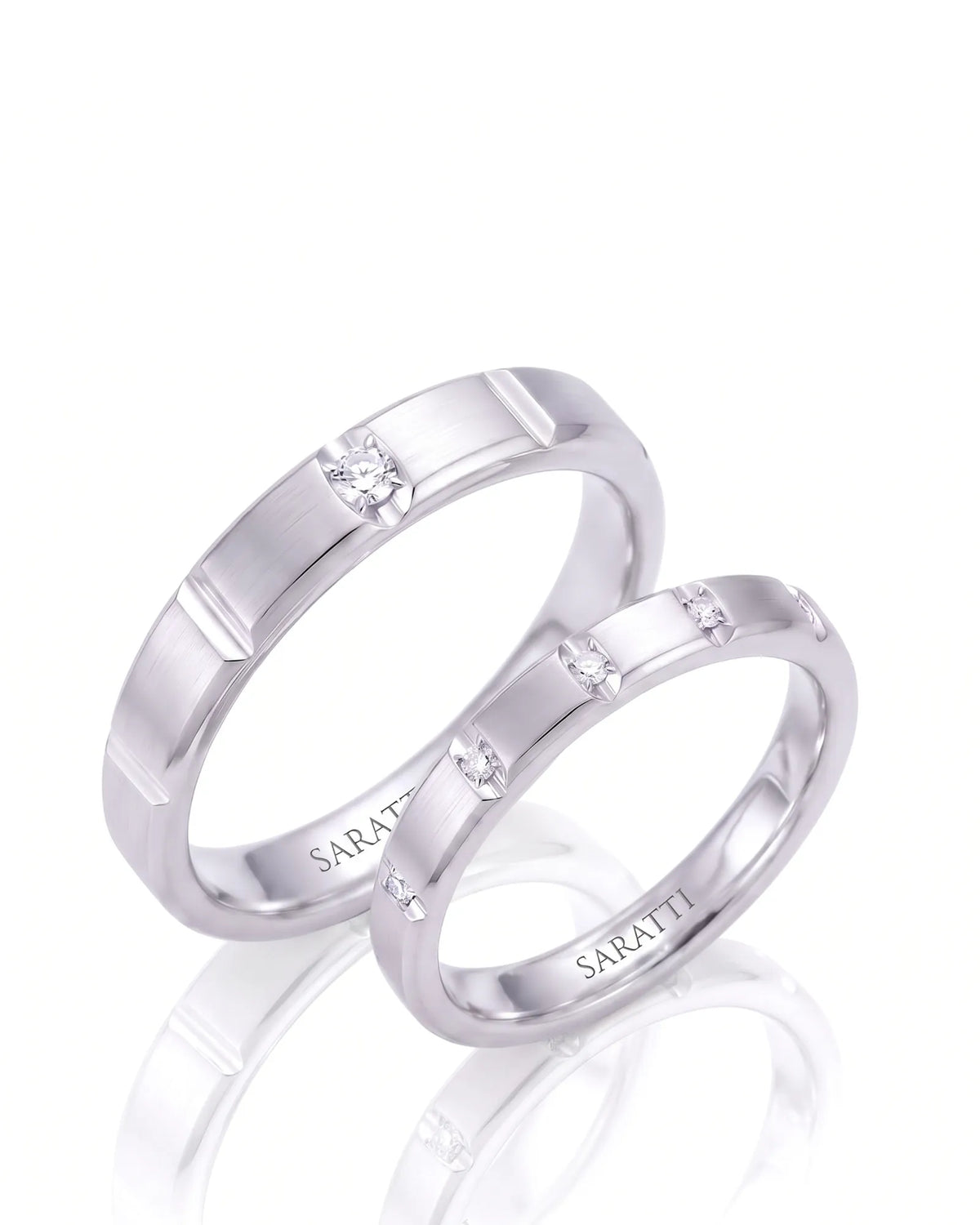 Linear Covenant Wedding Set | His & Hers