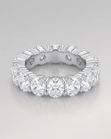 Thick Oval Diamond Wedding Bands 14 carats