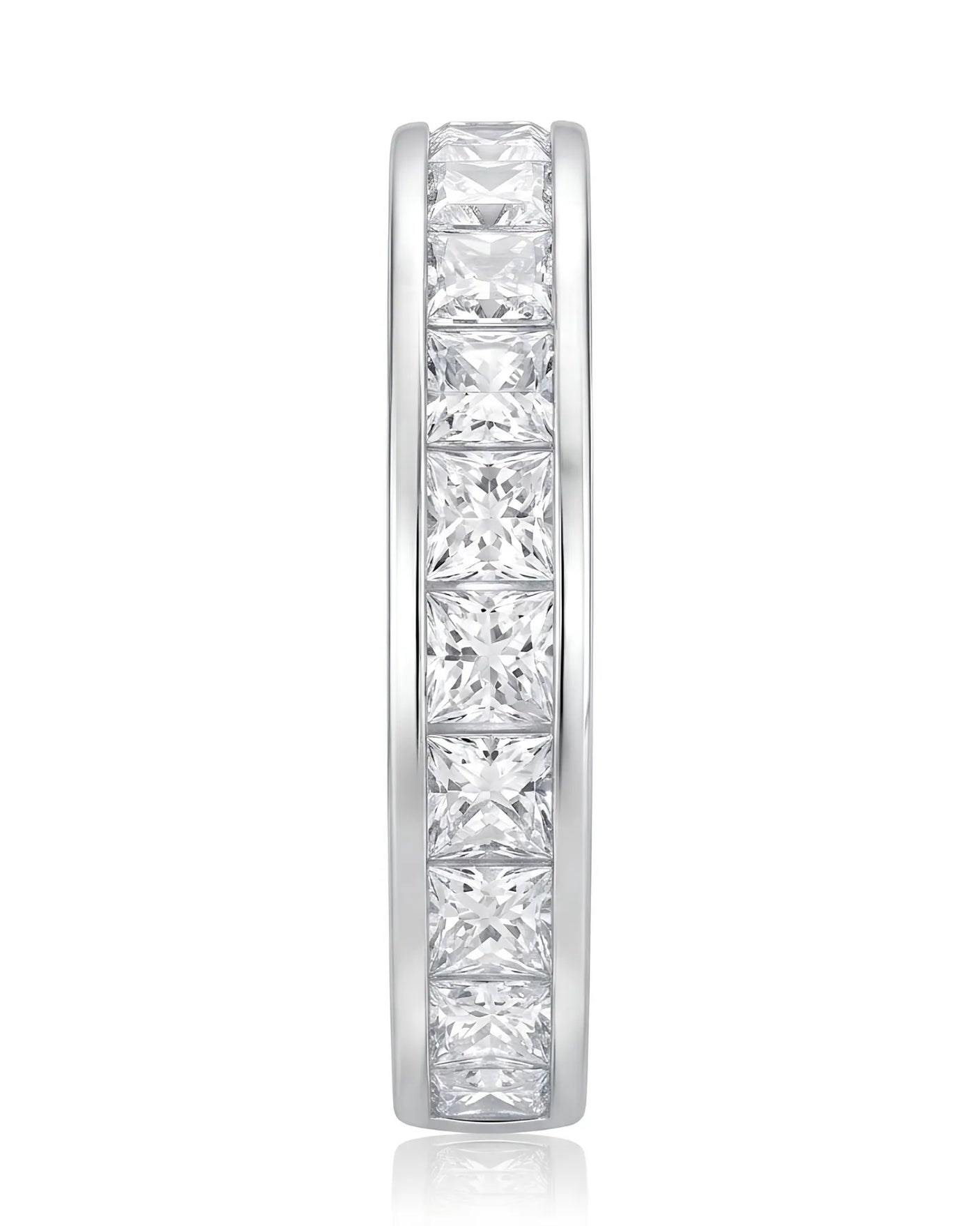 Princess Cut Diamond Wedding Band in Yellow Gold