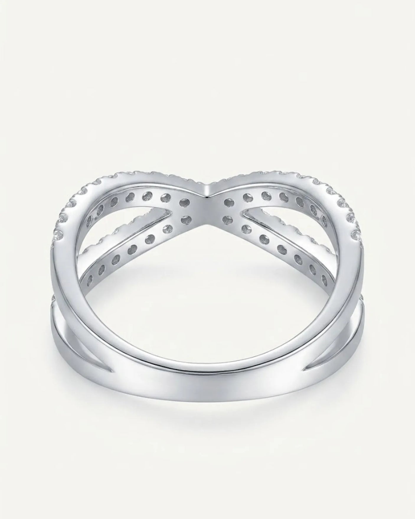 Criss Cross Wedding Band with Diamonds