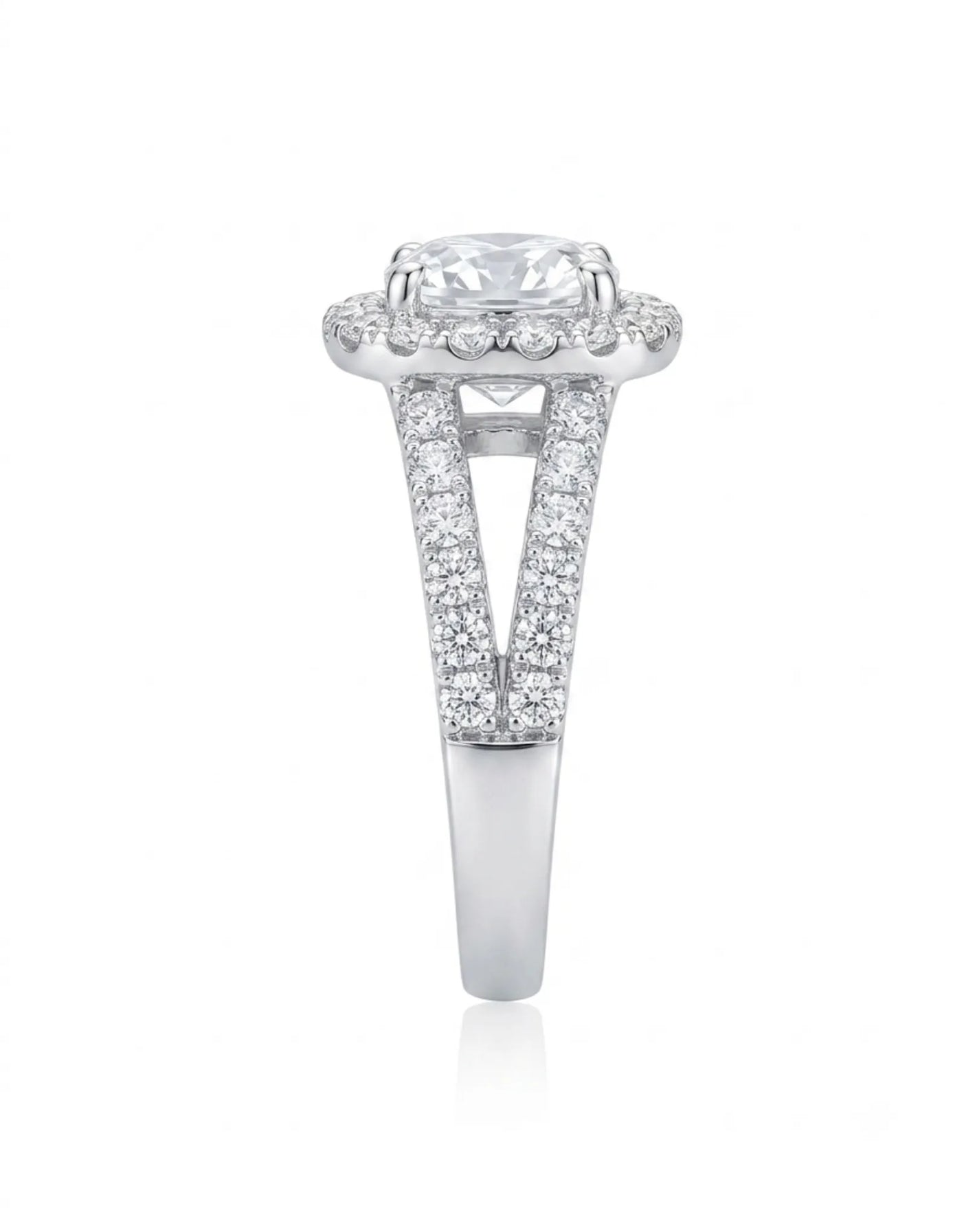 Erica • 2-carat Cushion Moissanite Ring in White Gold