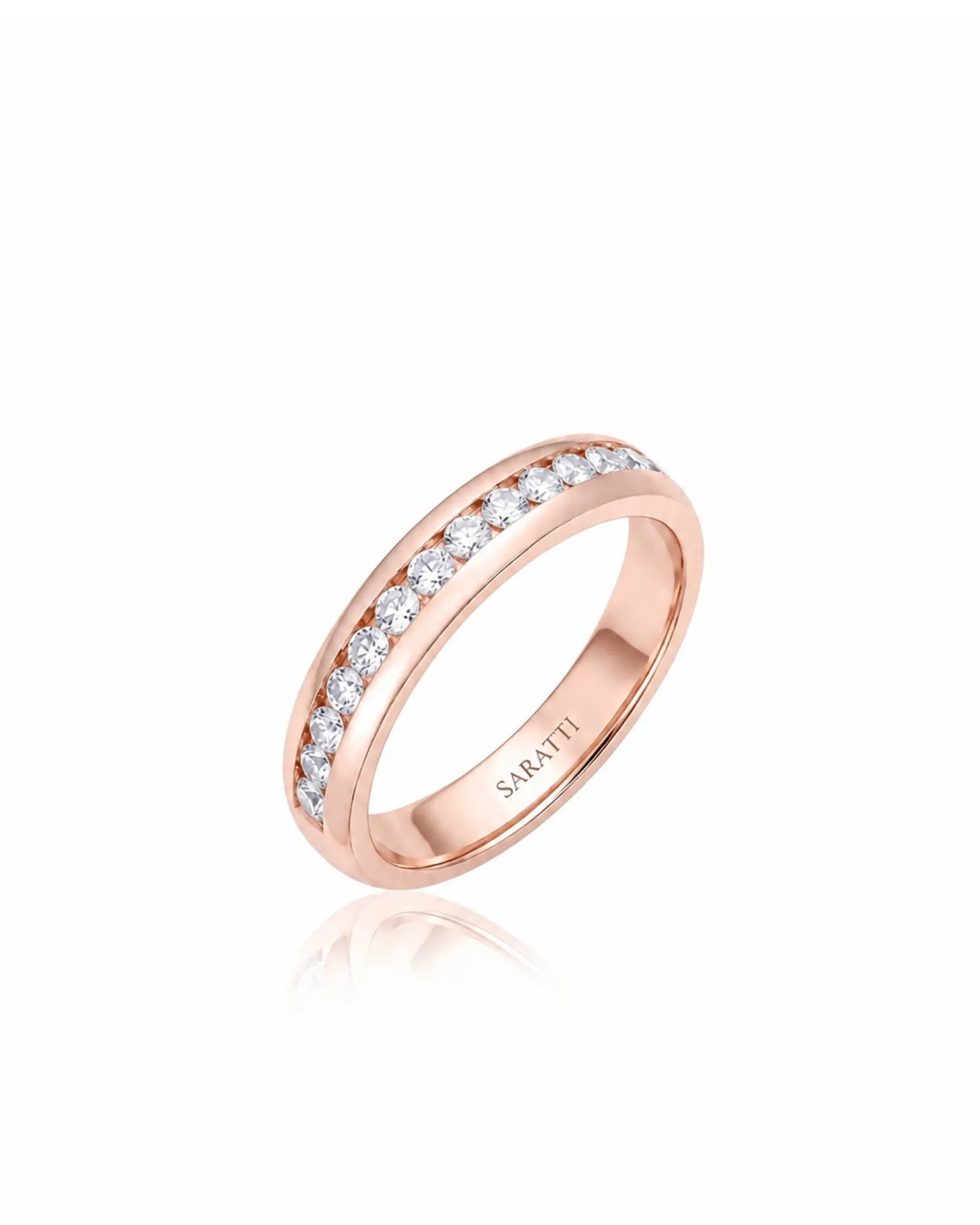 Channel Set Wedding Band in Yellow Gold