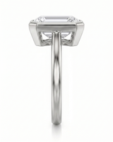 Natalia – Natural Emerald-Cut Diamond Bezel Ring