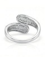 Baguette and Round Diamond Band in White Gold