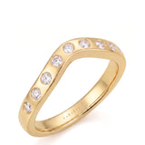 Yellow Gold Wedding Band with Diamonds