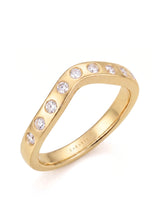 Yellow Gold Wedding Band with Diamonds