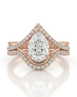 Amara • Pear-Cut Moissanite Bridal Set in Platinum