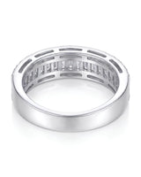 Baguette and round diamond eternity ring in platinum | SARATTI