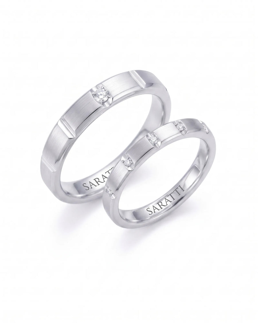 Linear Covenant Wedding Set | His & Hers