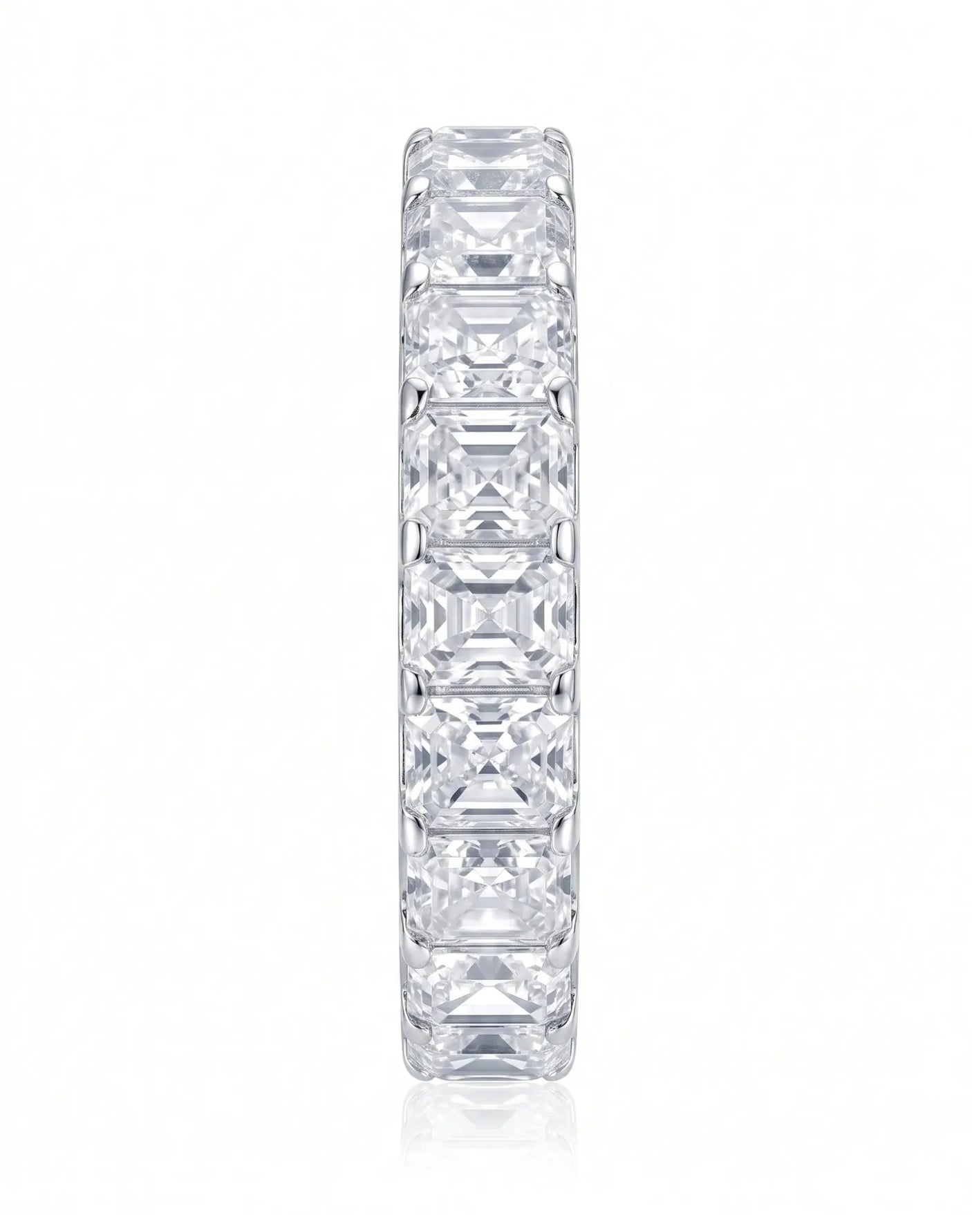 Radiant Cut Diamond Eternity Platinum Band