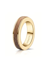 Women's Wenge Wood Ring in White Gold