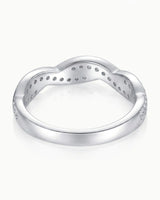Twisted Shank Vintage Diamond Eternity Band in 18K White Gold — 18K White Gold — View 5