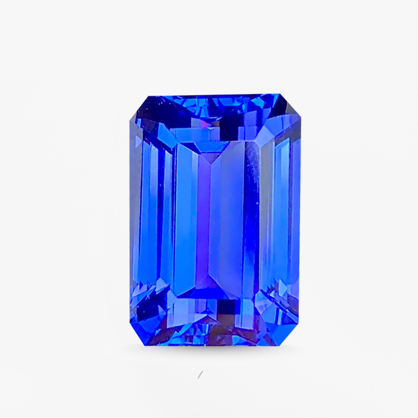 6.05ct emerald cut blue tanzanite gemstone loose stone | SARATTI