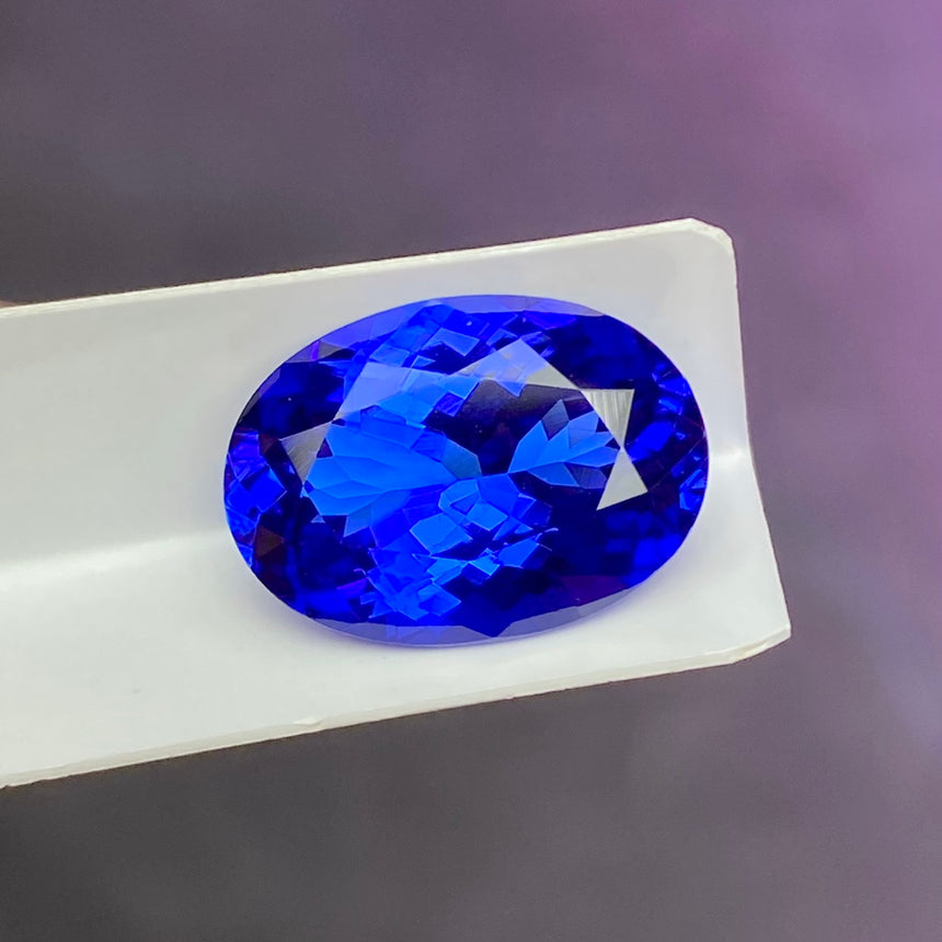 6.25ct oval vivid blue tanzanite loose gemstone for custom jewelry | SARATTI