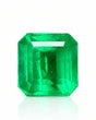 6.57ct Natural Emerald octagonal cut main view in vivid green | SARATTI