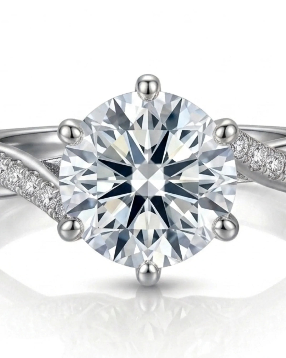 Amira – White Radiance Natural Round Diamond Split-Shank Engagement Ring