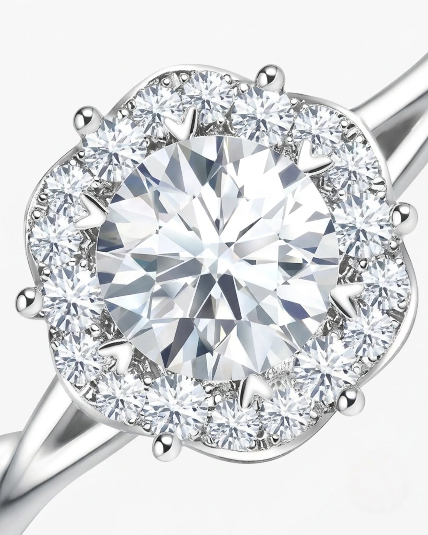 Emory – Eternal Presence Natural Round Diamond Halo Ring