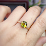 Elegant Green Tourmaline Ring for Women