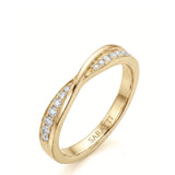 Twisted Shank Natural Diamond Eternity Wedding Band