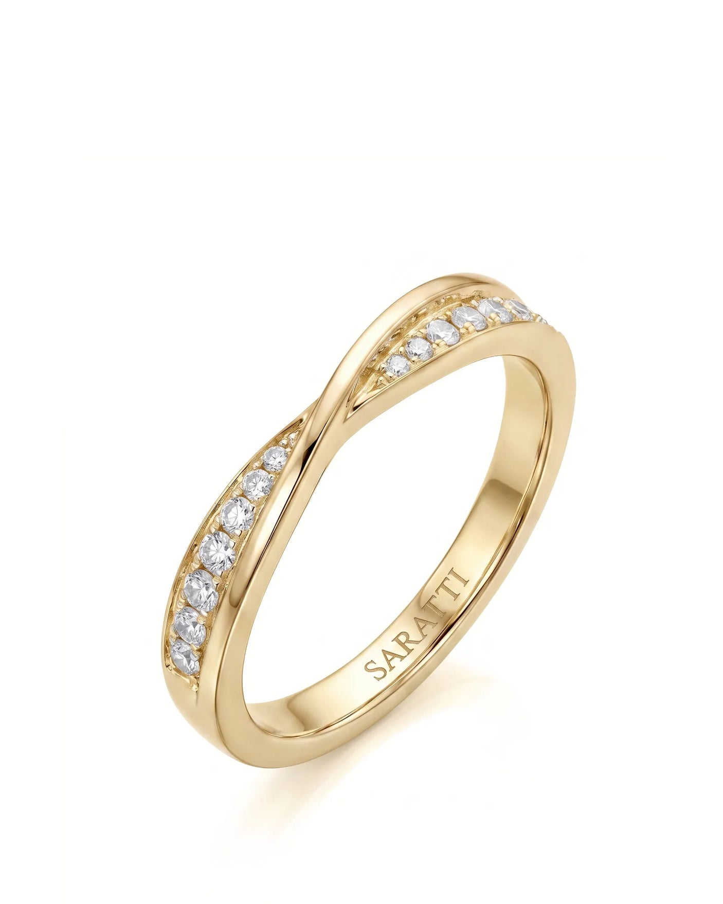 Twisted Shank Natural Diamond Eternity Wedding Band