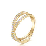 Criss Cross Wedding Band with Diamonds
