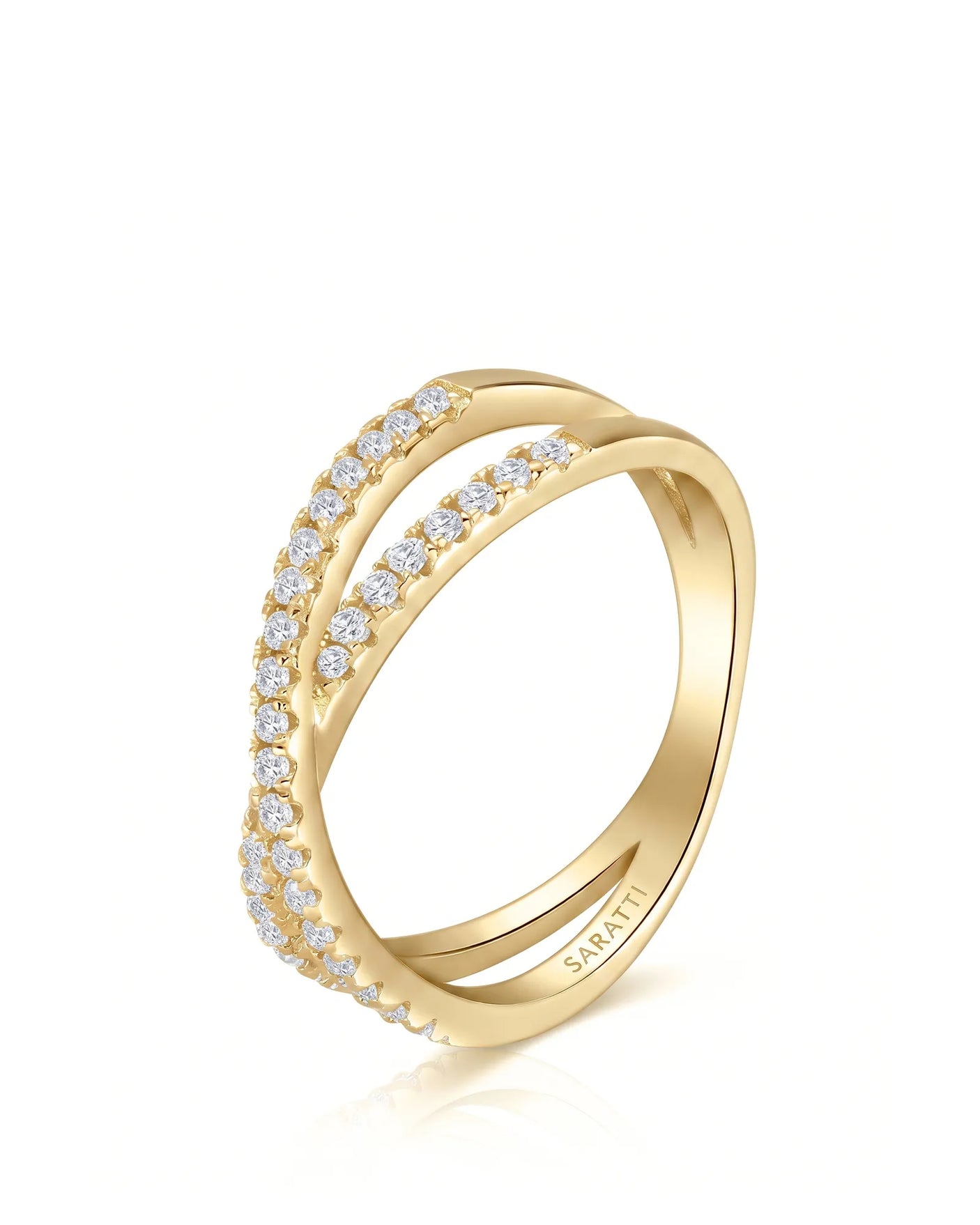 Criss Cross Wedding Band with Diamonds