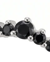 Black Diamond Curved Band in 18K Yellow Gold