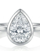 Aurelia's Embrace – Natural Pear-Cut Diamond Bezel Ring