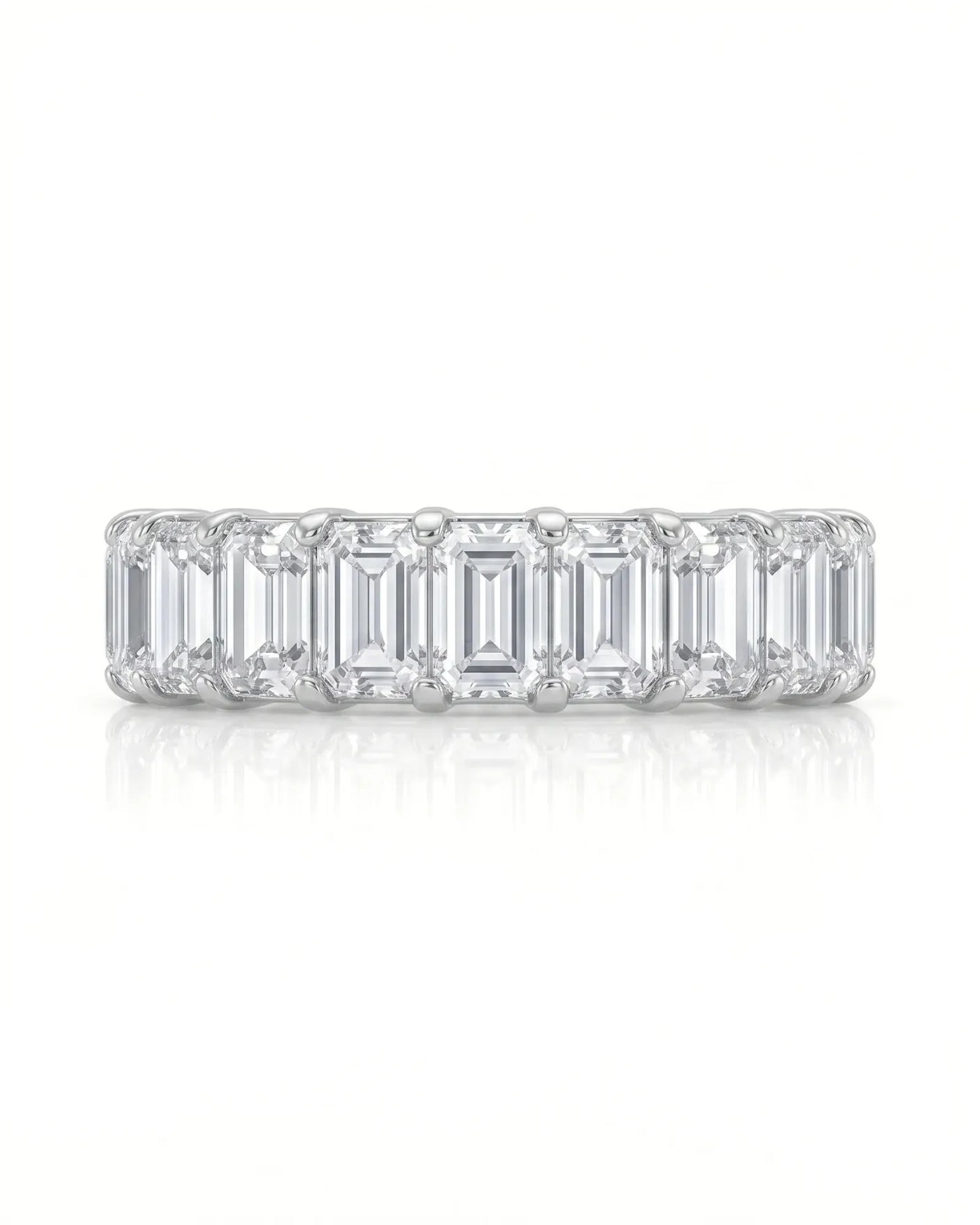 Radiant Cut Diamond Eternity Platinum Band