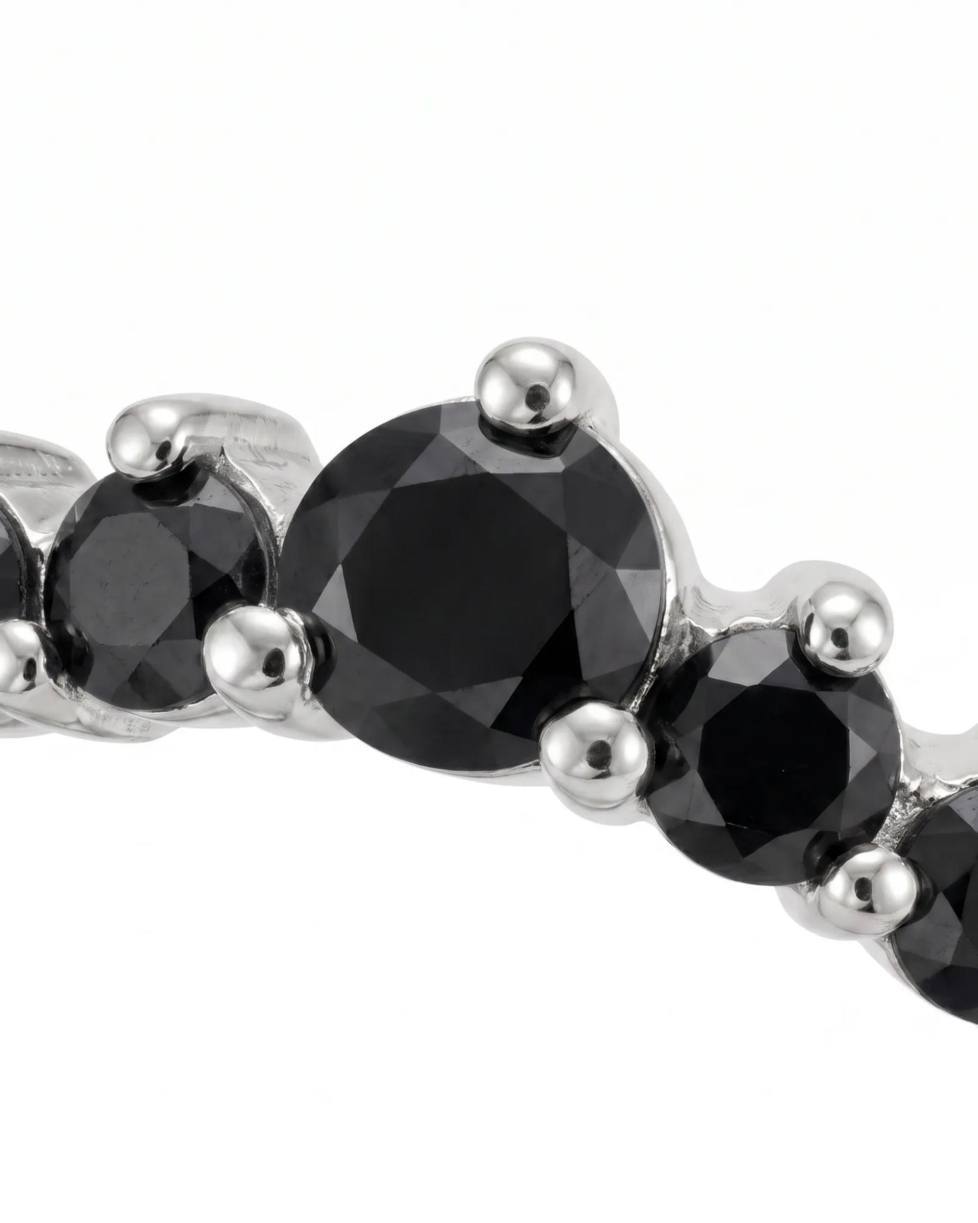 Black Diamond Curved Band in 18K Yellow Gold