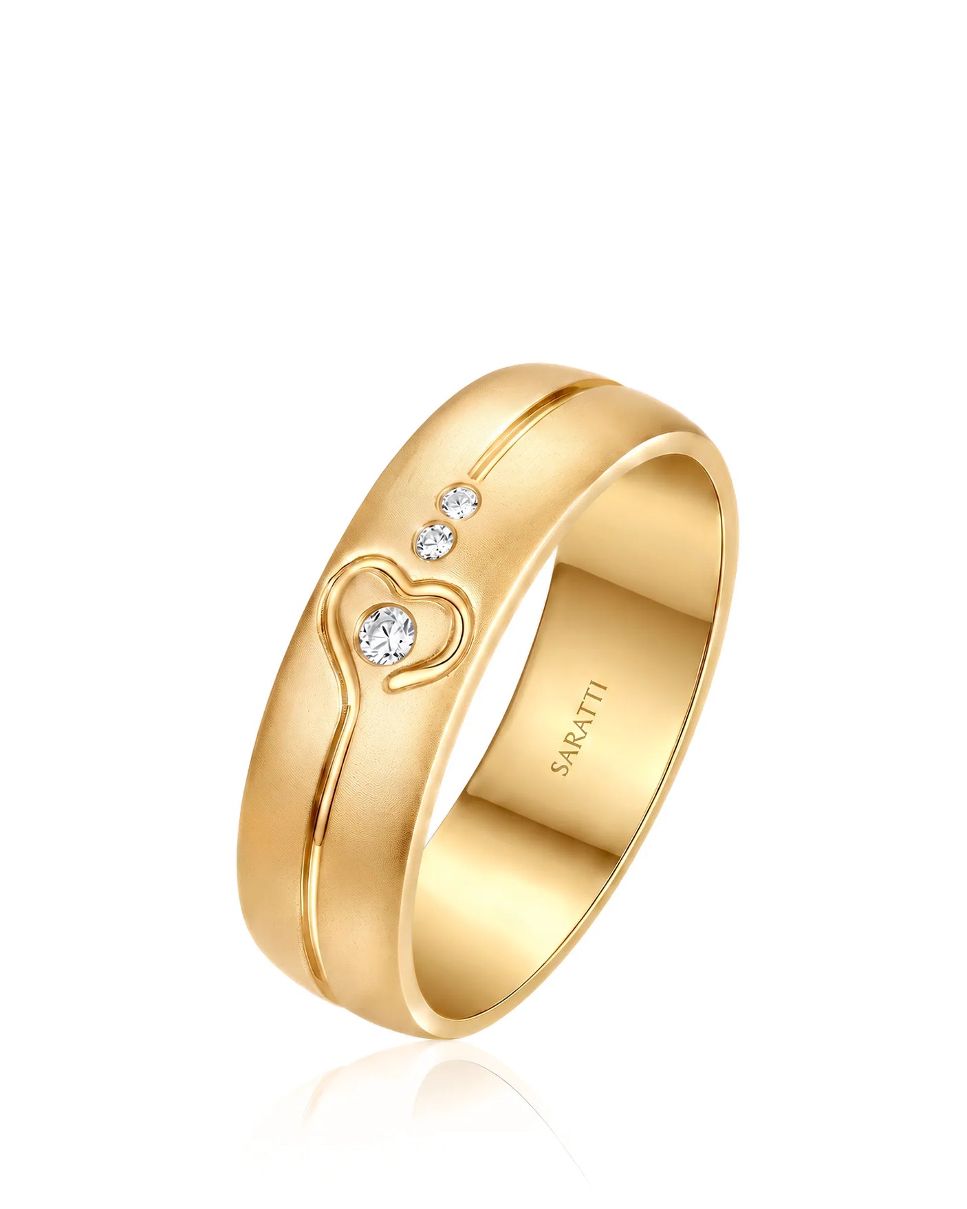 Yellow Gold Diamond Wedding Band Matte Finish