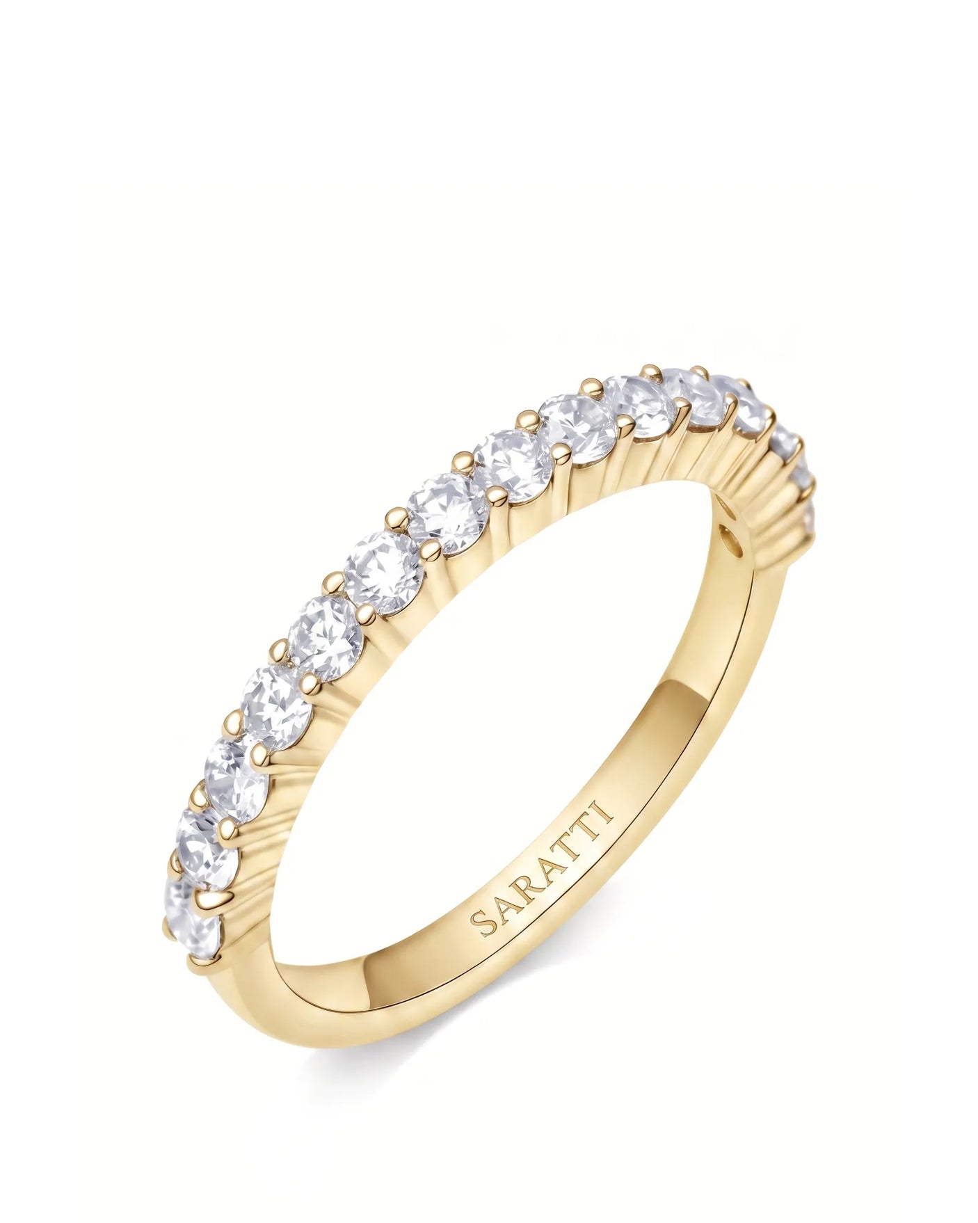 Round Diamond Half Eternity Band in White Gold