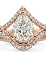 Amara • Pear-Cut Moissanite Bridal Set in Platinum