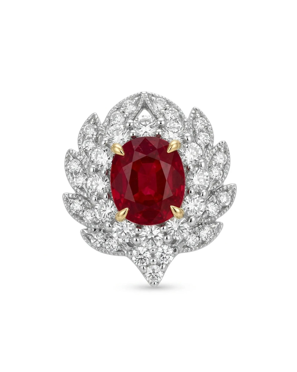 LAVINIA - Ruby Diamond Blossom Stud Earrings